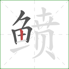 鲼的笔顺第6画:竖 鲼的笔顺第6画:竖