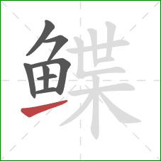 鲽的笔顺第8画：提