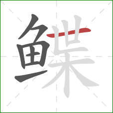 鲽的笔顺第9画：横