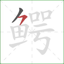 鳄的笔顺第2画:横撇 鳄的笔顺第2画:横撇