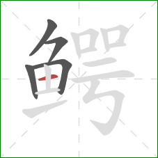 鳄的笔顺第5画:横 鳄的笔顺第5画:横