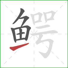 鳄的笔顺第8画:提 鳄的笔顺第8画:提