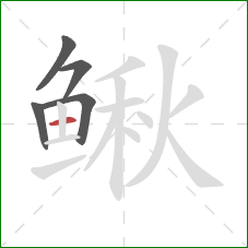 鳅的笔顺第5画:横 鳅的笔顺第5画:横