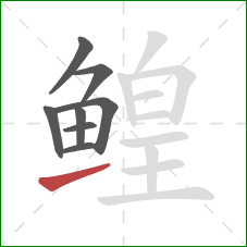 鳇的笔顺第8画:提 鳇的笔顺第8画:提