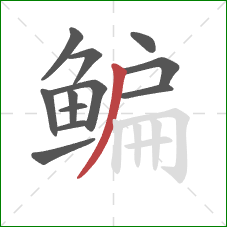 鳊的笔顺第12画:撇 鳊的笔顺第12画:撇