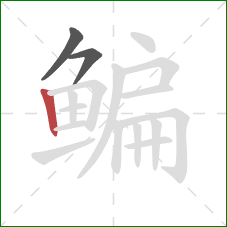 鳊的笔顺第3画:竖 鳊的笔顺第3画:竖