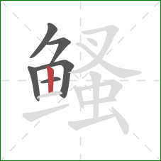 鳋的笔顺第6画:竖 鳋的笔顺第6画:竖