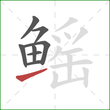 鳐的笔顺第8画:提 鳐的笔顺第8画:提