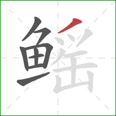 鳐的笔顺第9画:撇 鳐的笔顺第9画:撇