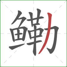 鳓的笔顺第19画:撇 鳓的笔顺第19画:撇