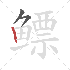鳔的笔顺第3画:竖 鳔的笔顺第3画:竖