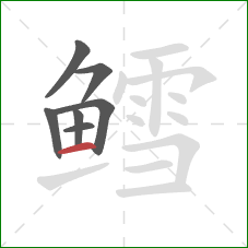 鳕的笔顺第7画:横 鳕的笔顺第7画:横