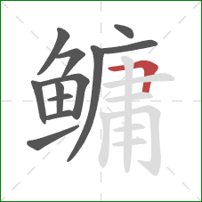 鳙的笔顺第12画:横折 鳙的笔顺第12画:横折