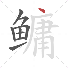 鳙的笔顺第9画:点 鳙的笔顺第9画:点