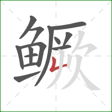 鳜的笔顺第14画:竖折 鳜的笔顺第14画:竖折