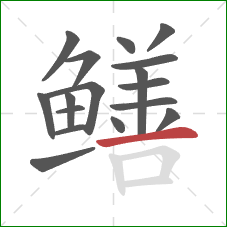 鳝的笔顺第17画:横 鳝的笔顺第17画:横