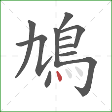 鳩的笔顺第11画：点