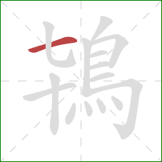 鴇的笔顺第1画：撇