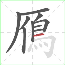 鴈的笔顺第10画：横