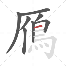 鴈的笔顺第8画：横