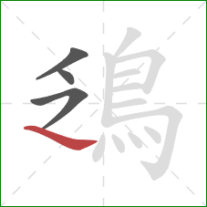 鴔的笔顺第4画：捺