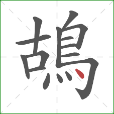 鴣的笔顺第16画:点 鴣的笔顺第16画:点