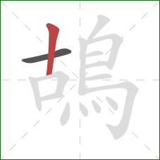 鴣的笔顺第2画:竖 鴣的笔顺第2画:竖