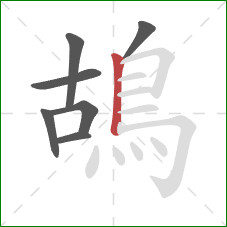 鴣的笔顺第7画:竖 鴣的笔顺第7画:竖
