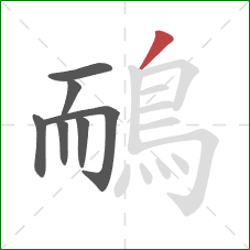 鴯的笔顺第7画:撇 鴯的笔顺第7画:撇