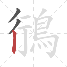 鴴的笔顺第3画:竖 鴴的笔顺第3画:竖