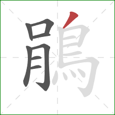 鵑的笔顺第8画：撇