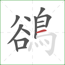 鵒的笔顺第13画:横 鵒的笔顺第13画:横