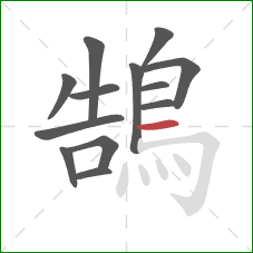 鵠的笔顺第13画：横