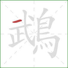 鵡的笔顺第1画:横 鵡的笔顺第1画:横