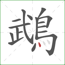 鵡的笔顺第17画:点 鵡的笔顺第17画:点