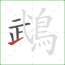 鵡的笔顺第6画:提 鵡的笔顺第6画:提
