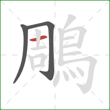 鵰的笔顺第3画:横 鵰的笔顺第3画:横