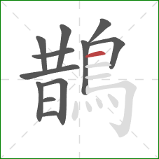 鵲的笔顺第12画:横 鵲的笔顺第12画:横