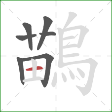 鶓的笔顺第7画:横 鶓的笔顺第7画:横