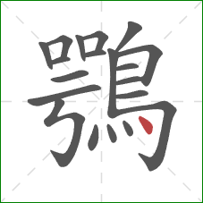 鶚的笔顺第20画：点
