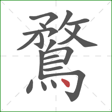 鶩的笔顺第20画：点
