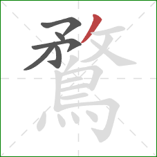 鶩的笔顺第6画：撇