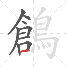 鶬的笔顺第10画:横 鶬的笔顺第10画:横