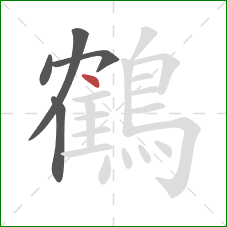 鶴的笔顺第5画:点 鶴的笔顺第5画:点