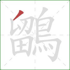 鶹的笔顺第1画:撇 鶹的笔顺第1画:撇