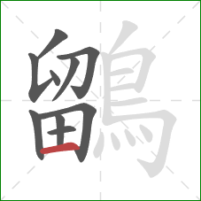 鶹的笔顺第10画:横 鶹的笔顺第10画:横