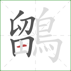 鶹的笔顺第8画:横 鶹的笔顺第8画:横