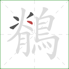 鶺的笔顺第4画:点 鶺的笔顺第4画:点