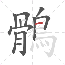 鶻的笔顺第13画:横 鶻的笔顺第13画:横