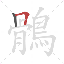 鶻的笔顺第2画:横折 鶻的笔顺第2画:横折